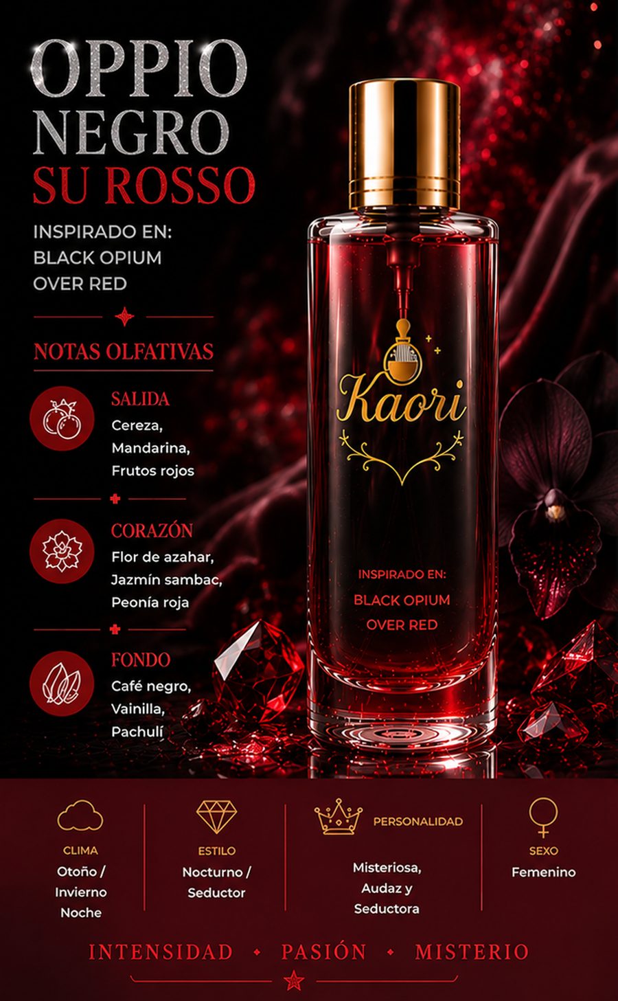 Oppio Negro Su Rosso - Kaori Perfumería