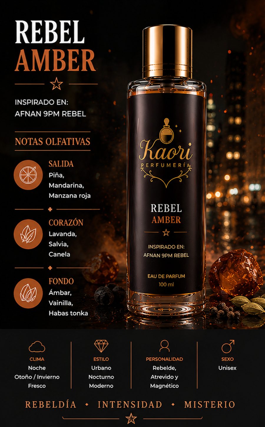 Rebel Amber - Kaori Perfumería