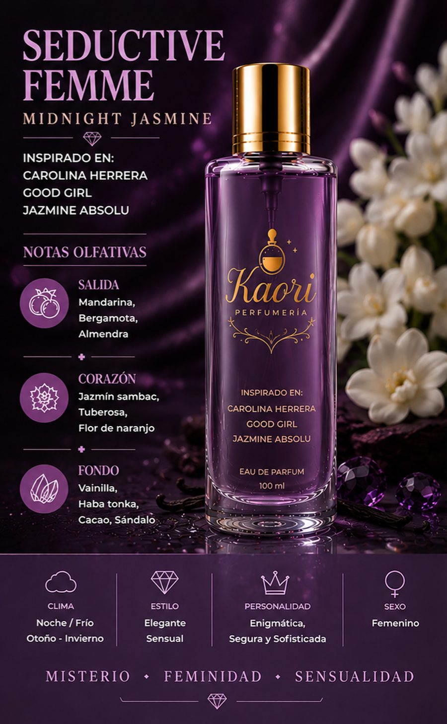 Seductive Femme Midnight Jasmine - Kaori Perfumería